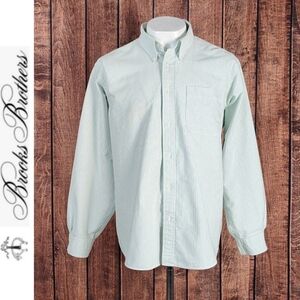 Vtg Mens 1818 Oxford Button Down Pastel Green Pocket Like New